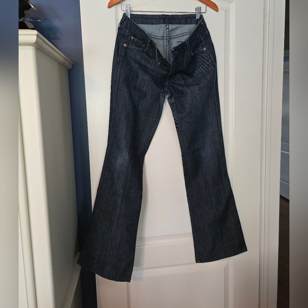 7 For All Mankind Dark Blue Flared Jeans